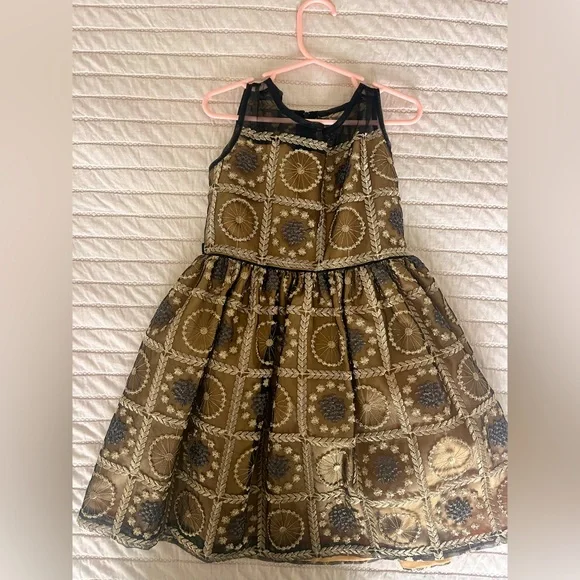girls formal dress size 6 Blue Leaf Jacquard Girl Party Dress by AS550 Kids Dream